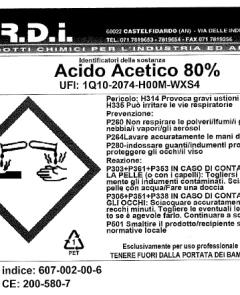 Acido Acetico 80% O.R.D.I. 20 L